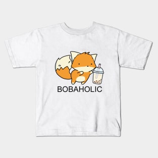 Little Fox Loves Boba A Lot! Kids T-Shirt